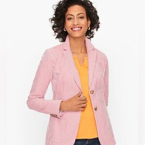 talbots sunshine seersucker striped blazer Size 10